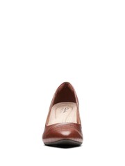 Clarks Brown Croc Effect Kataleyna Rose Wide Fit Shoes - Image 5 of 7