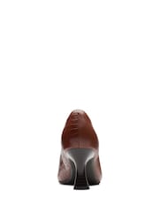 Clarks Brown Croc Effect Kataleyna Rose Wide Fit Shoes - Image 6 of 7