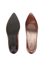 Clarks Brown Croc Effect Kataleyna Rose Wide Fit Shoes - Image 7 of 7