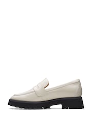 Clarks Cream Leather Stayso Edge Loafer Shoes - Image 2 of 7