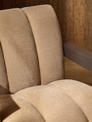 Fine Chenille Sand Natural Ezra Frame Emmett Ribbed Wooden Accent Chair - Image 2 of 9
