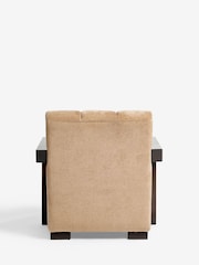 Fine Chenille Sand Natural Ezra Frame Emmett Ribbed Wooden Accent Chair - Image 8 of 9