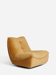 Soft Velvet Ochre Yellow Lucca Swivel Pillow Accent Chair - Image 2 of 8