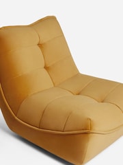 Soft Velvet Ochre Yellow Lucca Swivel Pillow Accent Chair - Image 7 of 8