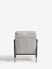 Geo Weave Light Grey Flinton Wooden Dark Grey Leg Accent Chair - Image 7 of 11