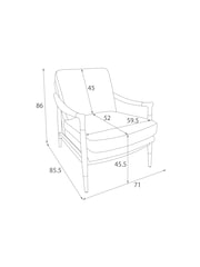Geo Weave Light Grey Flinton Wooden Dark Grey Leg Accent Chair - Image 10 of 11