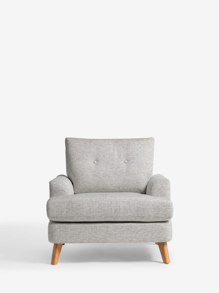 Geo Weave Mid Grey Parker Armchair - Image 2 of 10