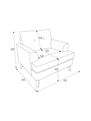 Geo Weave Mid Grey Parker Armchair - Image 8 of 10