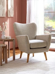 Chunky Weave Mid Natural Wilson II Highback Armchair - Image 1 of 9