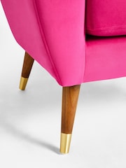 Soft Velvet Fuchsia Pink Wilson II Highback Armchair - Image 8 of 9