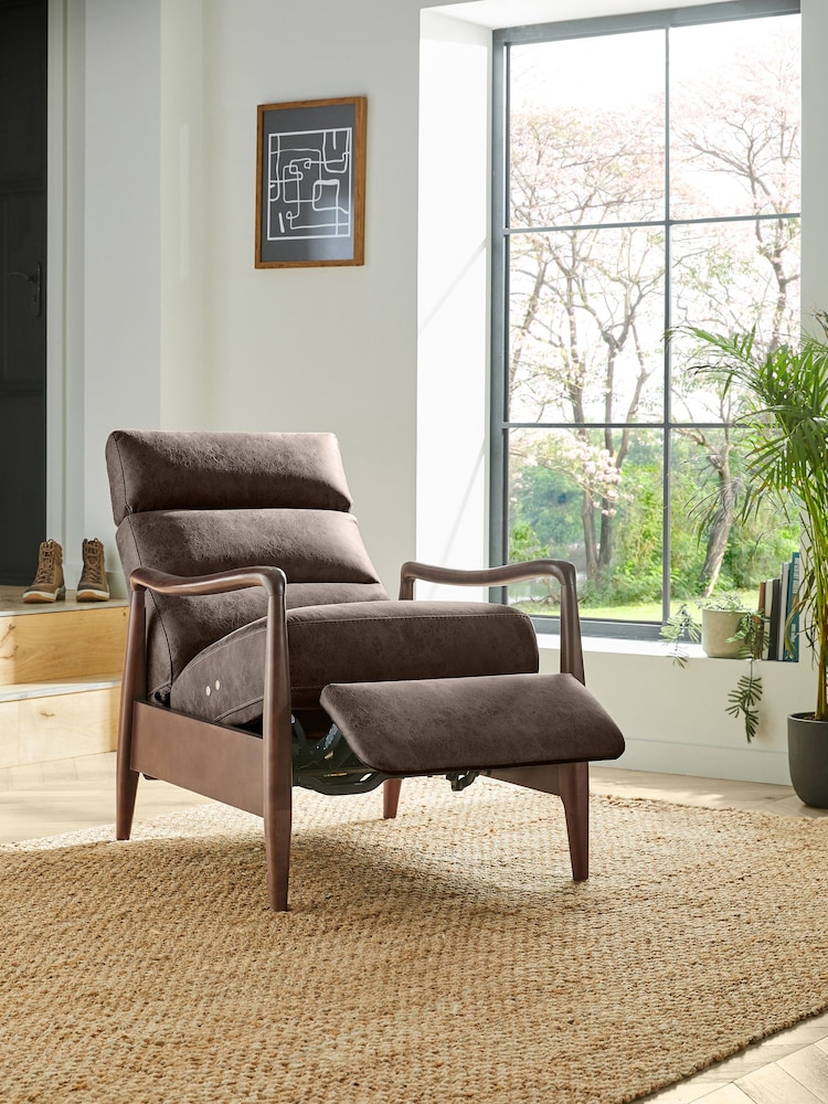 Monza Faux Leather Peppercorn Monte Power Recliner Chair - Image 1 of 12