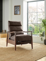 Monza Faux Leather Peppercorn Monte Power Recliner Chair - Image 2 of 12