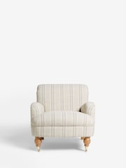 Thatched Linen Look Stripe Natural Lilly Accent Chair - Image 2 of 9