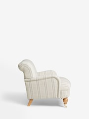 Thatched Linen Look Stripe Natural Lilly Accent Chair - Image 6 of 9