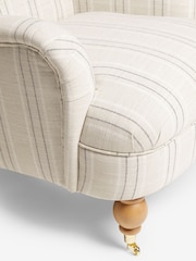 Thatched Linen Look Stripe Natural Lilly Accent Chair - Image 8 of 9