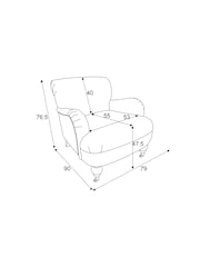 Natural Leaf Print Lilly Accent Chair - Image 7 of 10