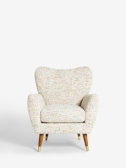 Multi Coloured Chenille Natural Wilson II Highback Armchair - Image 6 of 10