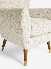 Multi Coloured Chenille Natural Wilson II Highback Armchair - Image 9 of 10