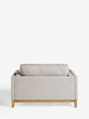 Chunky Weave Dove Grey Snuggle Seat Bennett Wooden Snuggle Seat Arm Chair - Image 6 of 10