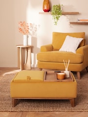 Soft Velvet Ochre Yellow Hayden Storage Coffee Table - Image 1 of 11