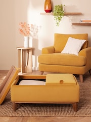 Soft Velvet Ochre Yellow Hayden Storage Coffee Table - Image 3 of 11