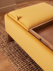 Soft Velvet Ochre Yellow Hayden Storage Coffee Table - Image 6 of 11