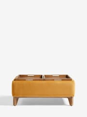 Soft Velvet Ochre Yellow Hayden Storage Coffee Table - Image 8 of 11