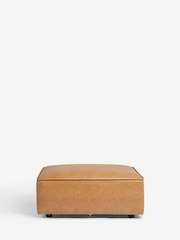 Vintaged Faux Leather Light Brown Single Foostool Alba Modular Sofa - Image 7 of 11