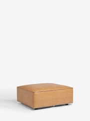 Vintaged Faux Leather Light Brown Single Foostool Alba Modular Sofa - Image 8 of 11