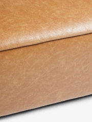 Vintaged Faux Leather Light Brown Single Foostool Alba Modular Sofa - Image 10 of 11