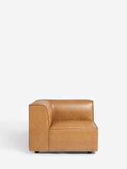 Vintaged Faux Leather Light Brown Single Corner Piece Alba Modular Sofa - Image 4 of 11