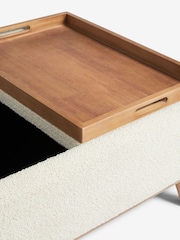 Casual Boucle Oyster Natural Hayden Storage Coffee Table - Image 11 of 11