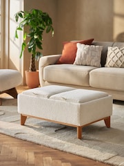 Casual Boucle Oyster Natural Hayden Storage Coffee Table - Image 2 of 11