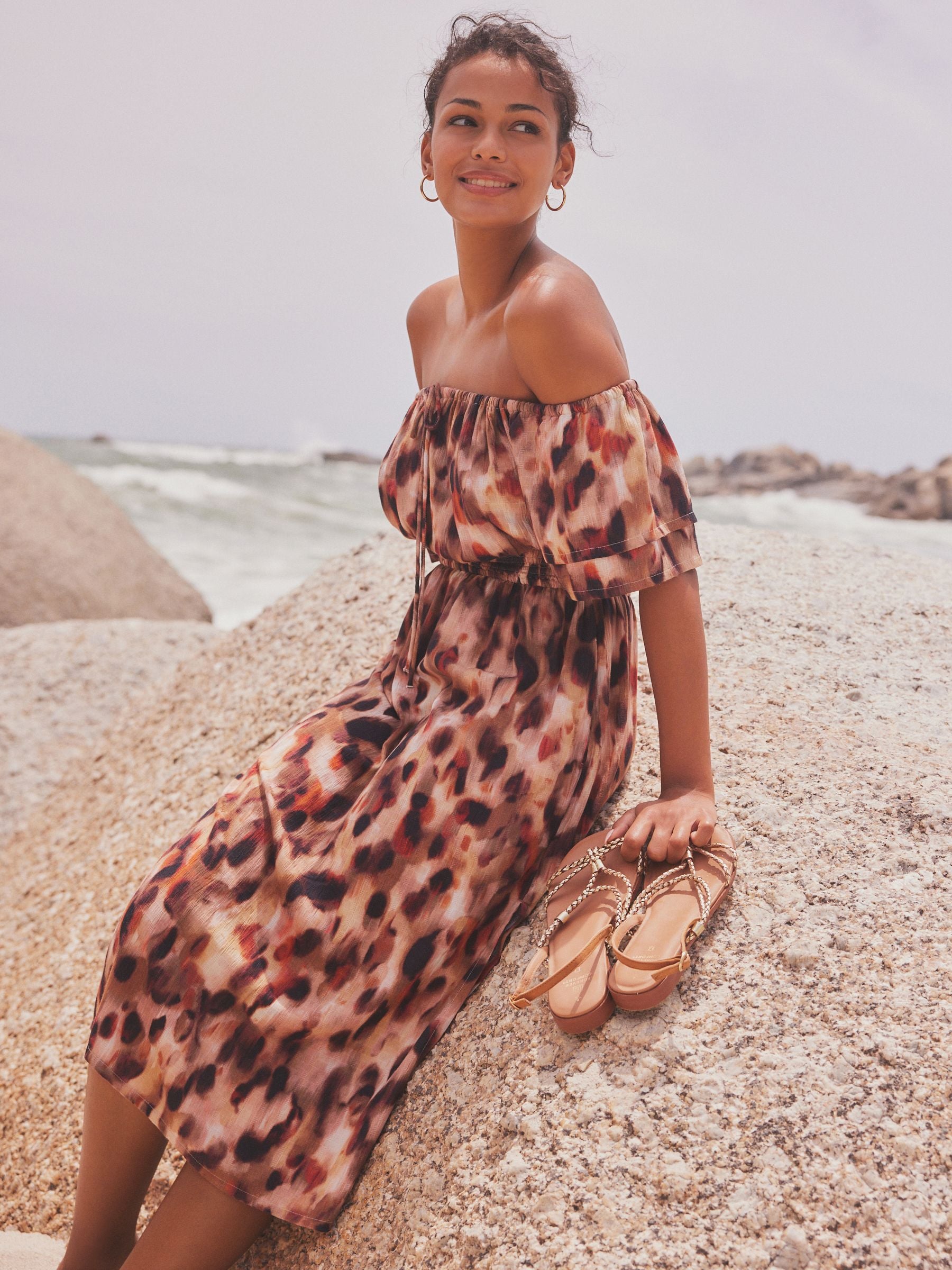Next Animal Off Shoulder Summer Dress