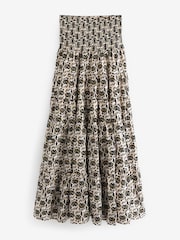 Schwarz/Weiß - Gesmoktes Bandeau-Kleid/Rock aus 100 % Baumwolle - Bild 6 von 7