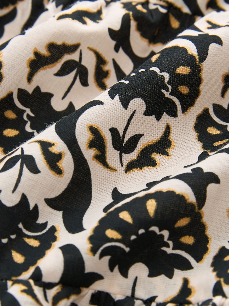 Schwarz/Weiß - Gesmoktes Bandeau-Kleid/Rock aus 100 % Baumwolle - Bild 7 von 7