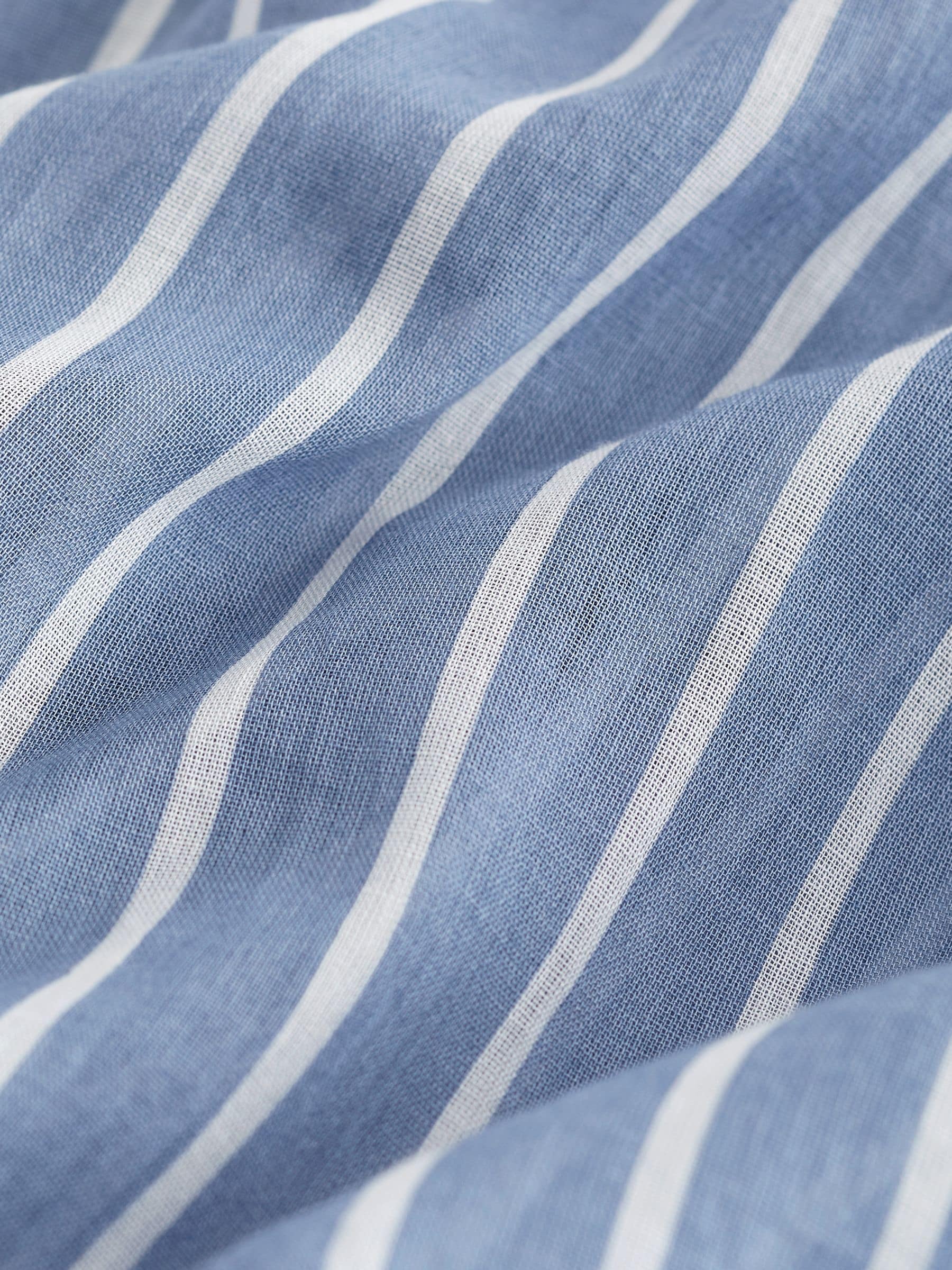 Blue and white striped beach cover up discount