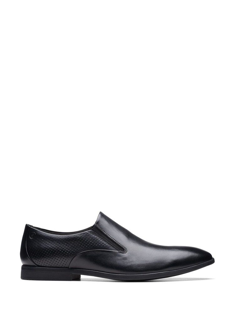 Clarks Black Leather Boswyn Slip Shoes - Image 1 of 7