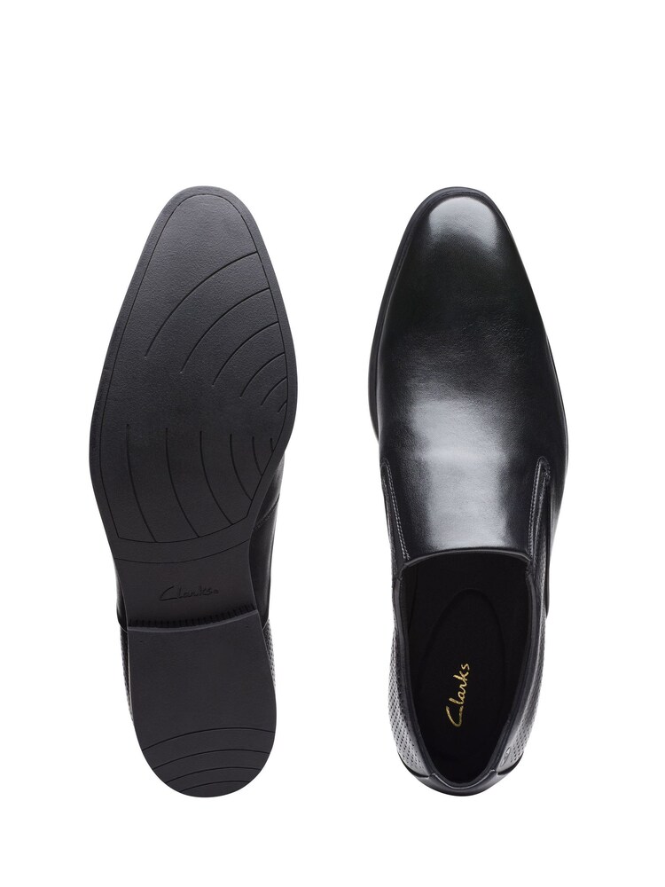 Clarks Black Leather Boswyn Slip Shoes - Image 7 of 7