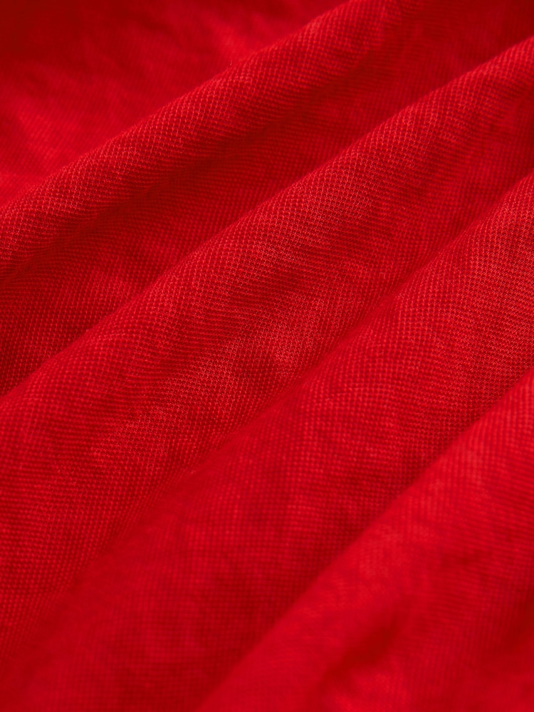 Red Long Sleeve V-Neck Crochet Cutwork Blouse - Image 6 of 6