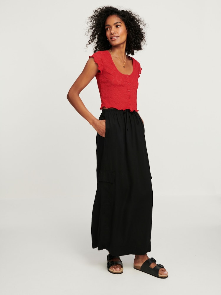 Red Diamond Textured Short Sleeve Top - Image 2 of 7