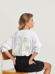 White Long Sleeve Brooklyn New York City Back Graphic Top - Image 3 of 7