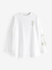 White Long Sleeve Brooklyn New York City Back Graphic Top - Image 5 of 7