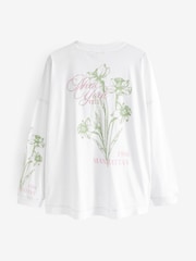 White Long Sleeve Brooklyn New York City Back Graphic Top - Image 6 of 7