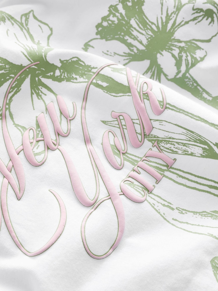 White Long Sleeve Brooklyn New York City Back Graphic Top - Image 7 of 7