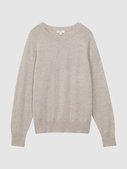 Reiss Stone Andi Oversized Wool Blend Crew Neck Jumper - Image 2 of 5