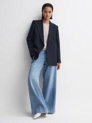 Reiss Stone Andi Oversized Wool Blend Crew Neck Jumper - Image 3 of 5