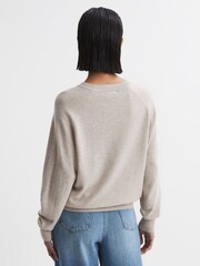 Reiss Stone Andi Oversized Wool Blend Crew Neck Jumper - Image 4 of 5