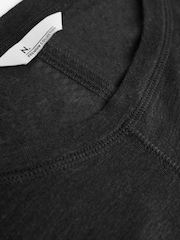 Black 100% Linen Long Sleeve Crew Top - Image 7 of 8