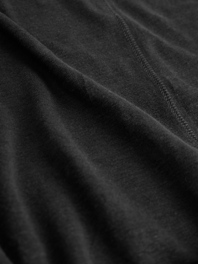 Black 100% Linen Long Sleeve Crew Top - Image 8 of 8